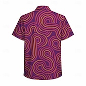  Retro / vintage Hippie 1970erne قميص Korte ermer Hippie Geometrisk Kontor / Bedrift Kostyme Herre musikk festival Fest Dagligdagstøy Voksne Trøye Vår sommer