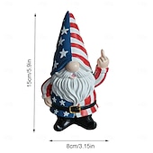  onbeleefde kabouter met opgestoken middelvinger, ondeugende tuinkabouter, grappige mini-kabouterdecoratie, beeldje met opgestoken middelvinger voor buiten in de tuin, op het terras of in het gazon.