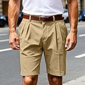 preiswerte Arbeitsshorts-Herren Schicke Shorts Arbeitsshorts Kurze Golfhosen Tasche Einfach Komfort Atmungsaktiv Knielang Outdoor Geschäft Sport Lässig Schwarz Khaki