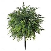 お買い得  人工植物と緑-人工杉の木、高さ20.9インチの人工緑葉、地面に差し込むスパイク付き、リアルな屋内/屋外のホームデコレーション、プランターや庭の装飾、使いやすい床飾り