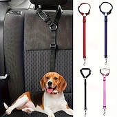 cheap Vehicle Accessories-Adjustable 2-in-1 Dog Car Safety Belt Use this rear seat harness and ring to ensure your pet's safety on the road