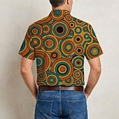 preiswerte Oberteile-Retro Vintage Hippie 1970er Hemd Kurze Ärmel Hippie Geometrisch Retro Kreis Kostüm Herren Musikfestival Party Alltagskleidung Erwachsene Hemd Frühling &amp; Sommer