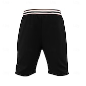 cheap Casual Shorts-Men's Waffle Shorts Shorts Summer Shorts Beach Shorts Casual Shorts Drawstring Pocket Elastic Waist Striped Comfort Breathable Knee Length Outdoor Beach Vacation Vacation Fashion Black White