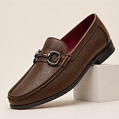 baratos Mocassins de couro premium-Mocassins masculinos de couro amarelo com fivela de metal, couro bovino de alta qualidade, sapatos sociais elegantes e casuais para homens, ideais para o escritório, eventos sociais e momentos de lazer.