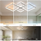 voordelige Dimbare plafondlampen-Moderne dimbare led-plafondlamp met afstandsbediening, 4 lichtpunten, aluminium armatuur voor binnenverlichting in woonkamer, slaapkamer, eetkamer, kantoor en keuken, 110-240V.