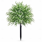 abordables Flores artificiales-Estaca de lavanda artificial de 20 pulgadas para decoración de exteriores, estacas blancas para jardín. &amp;Césped, plástico resistente que no se decolora, decoración para todas las estaciones.