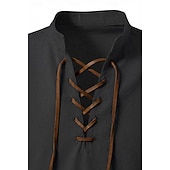 Médiéval Renaissance Chemise Manches longues Pirate Viking Déguisement Homme Halloween Carnaval Performance LARP Foire de la Renaissance Adulte Chemise