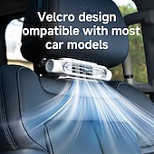 baratos Luzes e lanternas de acampamento-Ventilador USB criativo para assento de carro, sem lâminas, ângulo de ar ajustável, 3 velocidades de vento, recarregável, frontal. &amp;Ventilador portátil para banco traseiro de veículos
