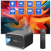 baratos Projetores-Projetor inteligente 4K com Android 13, projetor nativo para home theater com resolução 1080p e foco automático. &amp;Correção trapezoidal automática, Wi-Fi 6, Bluetooth 5.4, chip Amlogic T950S, projetor