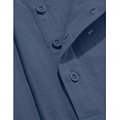 tanie Casualowa koszulka Henley-Męskie Koszula bawełniano-lniana Podkoszulek Koszula Henley Koszulka z długim rękawem Długi rękaw Kaptur Wiosna Jesień Równina Moda Moda miejska Codzienny Ściągana na sznurek Guziki Codzienny Urlop