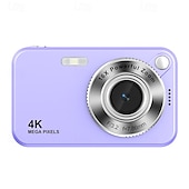 baratos Câmaras de Ação-Câmera digital 4K para fotografia, 64MP, com foco automático, ideal para vlogs no YouTube, zoom de 16x, compacta, perfeita para estudantes, iniciantes e adolescentes. Câmera portátil do tipo "apontar