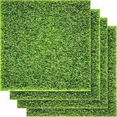 お買い得  人工植物と緑-クラフト用のフェイクグラス装飾4パック、ミニチュアガーデン用の6インチ×6インチの妖精の人工苔、ドールハウスのアクセサリー、ジオラマ用品、DIY装飾