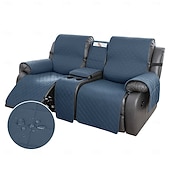 voordelige Fauteuilhoes-100% waterdichte hoes voor relaxbank, tweezitsbank, morsbestendig met middenconsole, antislip, gewatteerde bankbeschermer, bankhoes voor 2-zits relaxbank, meubelhoes voor thuis