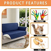 olcso Kanapé huzat-vízálló, megfordítható kanapéhuzat 3 párnára, háziállatbarát kanapéhuzat kutyáknak, mosható bútorvédő huzat csúszásgátló rugalmas pánttal