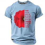  Memorial Day Remembrance Day I Wear A Little Poppy As Red As Red Can Be Men's Patriotic Remember Those Who Fought For Me Graphic T Shirt Short Sleeve Tee Designer Clothing Apparel S M L XL XXL XXXL