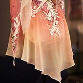 cheap Figure Skating Dresses-Figure Skating Dress Women's Ice Skating Dress Pink Patchwork Thumbhole Stretchy Training Competition Skating Wear Classic Crystal / Rhinestone Long Sleeve Ice Skating Figure Skating