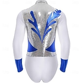 cheap Tops &amp; Sets-Men's Latin Ballroom Shirt Bodysuit - Sequin &amp; Metallic Spliced Leotard for Salsa, Samba &amp; Performance