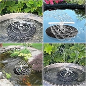 Недорогие Подводное освещение-Фонтан-купальня для птиц на солнечных батареях с RGB-светодиодным насосом и разноцветной светодиодной подсветкой для сада, небольшого пруда, открытого бассейна и аквариума.