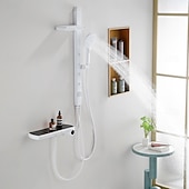 cheap Shower Faucets-Shower System Set - Multi Spray Shower Contemporary Electroplated Mount Outside Ceramic Valve Bath Shower Mixer Taps