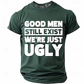 abordables T-shirts d'Humour Sarcastique-Les hommes bien existent encore, nous sommes juste des hommes moches. T-shirt humoristique, sarcastique et autodérisoire à col rond et manches courtes, cadeau d'anniversaire original pour lui, cadeau