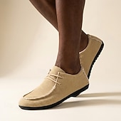 abordables Chaussures Décontractées à Lacets-Mocassins beiges en maille pour homme, à lacets, légers, respirants et confortables, parfaits pour la marche au quotidien, les voyages, la conduite, les tenues de week-end, les loisirs en plein air et un style décontracté chic.