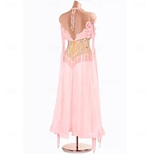 Χαμηλού Κόστους Ανταγωνιστικά Ρούχα-Επίσημος Χορός Φόρεμα Τεχνητό διαμάντι Πλισέ Καθαρό Χρώμα Γυναικεία Πάρτι Εκπαίδευση Επίδοση Αμάνικο Ψηλό Σπαντέξ Πολυεστέρας