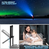 cheap Flashlights-Emergency Radio 4000mAh Solar Hand Crank AM/FM/NOAA Portable Weather Radio with Phone Charger, LED Flashlight, Reading Lamp, SOS Alarm, Headphone Jack for Indoor Outdoor Emergency, USB Charged