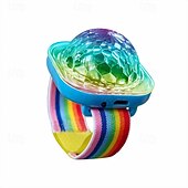 baratos Iluminação de Ambiente-Mini bola de discoteca com luz ativada por som, luzes de festa LED RGB portáteis com USB e pulseira. &amp;Ventosa para carro infantil, DJ rave, luz de humor que muda de cor, presente ideal para