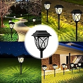 economico Illuminazione vialetto-Confezione da 6 luci solari impermeabili da esterno con paletto, illuminazione decorativa a LED per giardino, cortile, prato, vialetto e aiuole: perfette per matrimoni, festività, feste, eventi