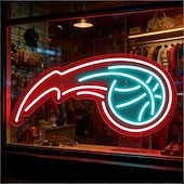 cheap Decorative Lights-Basketball Neon LED Wall Light, USB Powered Adjustable Brightness, Indoor Bedroom, Gaming Room, Game Room, Esports Room, Man Cave, Kids Room, Teen Boys, Basketball Fans, Birthday, Holiday, Party, Home