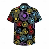  Ρετρό / Βίντατζ Χίπισσα Δεκαετία '70 Πουκάμισο Κοντά μανίκια Χίπισσα Γεωμετρικό Ρετρό Φανταχτερή Φόρεμα Ανδρικά μουσικό φεστιβάλ Πάρτι Καθημερινά Ρούχα Ενηλίκων Πουκάμισο Ανοιξη καλοκαίρι