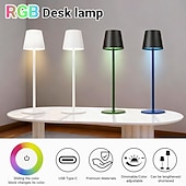 baratos Luzes decorativas-LED Reading Desk Lamp New Modern French Style Eye-Friendly  Rechargeable, RGB, Long Battery Life, Home Use, Living Room &amp; Bedroom, Touch Dimming &amp; Color Adjustment, Ambient Light Decorative Accent,
