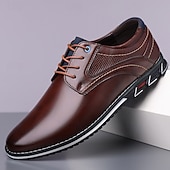 billiga Snygga snörskor-Herrbruna derbyskor, lätta och bekväma promenadskor med snörning, eleganta casualskor för män, kontor, vardagskläder, business casual och helgutflykter