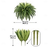 זול צמחים מלאכותיים וצמחייה-חבילה של 2 שיח שרך בוסטון מלאכותי, צמחים מלאכותיים דמויי חיים גדולים עמידים בפני UV בגודל 86 ס"מ עם 38 עלים מציאותיים, עיצוב בית חיצוני ופנימי, פטיו, מרפסת, גינה, צמחייה לחתונה ולמשרד
