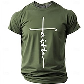  Hombre Cruz Fe Camiseta Manga Corta Camiseta Impresión 3D Cuello Barco Camisa Moda Design Sencillo Casual Diario Fiesta Rojo Verano Primavera Ropa S M L XL XXL XXXL