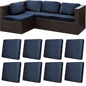 billige Utemøbelputer deksel-8 stk. stretchputetrekk til terrasse, vanntette sofatrekk til utskifting, utendørs sofa &amp;sofatrekk, putetrekk til utemøbler, vaskbar gjenbrukbar møbelbeskytter