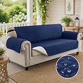 رخيصةأون غطاء أريكة-غطاء أريكة مقاوم للماء وقابل للعكس، مناسب لثلاث وسائد، ومناسب للحيوانات الأليفة، وقابل للغسل، لحماية الأثاث، مزود بحزام مطاطي مانع للانزلاق.