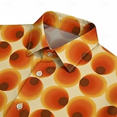 Retrò Vintage Hippie Anni '70 Camicia Maniche corte Hippie Geometrico Illusione ottica Retrò Costume Per uomo Festival Musicale Feste Abbigliamento quotidiano Adulti Camicia Primavera & Estate