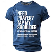 levne Trička s vírou-Pánská biblická potřebujete modlitbu klepněte mi na rameno Matouš 18 20 biblický verš křesťanské náboženské víry outreach T tričko grafické volnočasové krátký rukáv církevní oblečení ministerstva