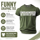 preiswerte Sarkasmus Humor T-Shirts-Herren T-Shirt Lustiges Grafik Kurzarm UNDIAGNOSED BUT SOMETHING AIN'T RIGHT Lifestyle Humor Tee