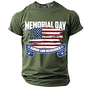  Muistopäivä Miesten Soldier T-paita Lyhythihainen T-paita 3D-tulostus Tiukka pyöreä kaula-aukko Paita Muoti Päivittäin Päivittäin Katu Rubiini Kesä Kevät Vaatetus S M L XL XXL XXXL