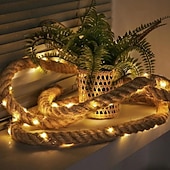 cheap Battery &amp; USB Indoor Lights-Natural Hemp Rope Lights, Natural Brown Rope Super Bright String Fairy lamp, Outdoor String Lights Waterproof Natural Hemp Rope Lights, Suitable for arbors, Columns, Trees, Fences