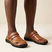 cheap Casual Sandals-Men's Brown Fisherman Sandals Closed-Toe Casual Summer Shoes Lightweight Comfort Outdoor Footwear for Travel, Vacation, Daily Leisure and Warm Weather Wear