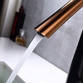 お買い得  浴室・洗面台用水栓金具-シンプルでエレガントな真鍮製洗面器用蛇口 – 温水・冷水対応、飛沫防止、回転式シンク蛇口。洗面器、カウンター下、洗面台キャビネットに使用可能。