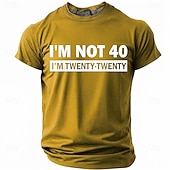  I'm Not 40 I'm Twenty Twenty Men's Funny Sarcastic 40th Birthday Joke Aging Humor T Shirt Graphic Crew Neck Short Sleeve Milestone Celebration Gift Designer Clothing Apparel