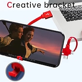 economico Cavetti per cellulari-Confezione da 2 cavi di ricarica retrattili 3 in 1 con supporto per telefono, cavo di ricarica multi USB per iPhone, tipo C, micro USB, colori macaron, cavo di ricarica da viaggio portatile