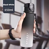 cheap Water Bottles-650ML Large Capacity Sports Water Bottle Leak Proof Colorful Plastic Cup Drinking Outdoor Travel Portable Gym Fitness Jugs Durable PC Material for Cycling, Running &amp; Fitness