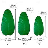 cheap Artificial Plants &amp; Greenery-10 Pcs Banana Leaves for Cooking 22 in Tropical Artificial Faux Tropical Leaves Spring Summer Hawaiian Luau Banana Leaf Plates Pisang Foliage for Party Table Decoration