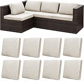 abordables Funda para Cojines de Patio-8 fundas elásticas para cojines de patio, fundas impermeables de repuesto para sofás de exterior, sofá de exterior &amp;Fundas para sofás, fundas para cojines de muebles de patio, protector de muebles