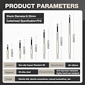 abordables Jeu de forets-Jeu de 12 forets magnétiques K5 haute résistance, forets de vissage magnétiques haute résistance, jeu de forets de vissage magnétiques durables, jeu de tournevis électrique magnétique antidérapant,
